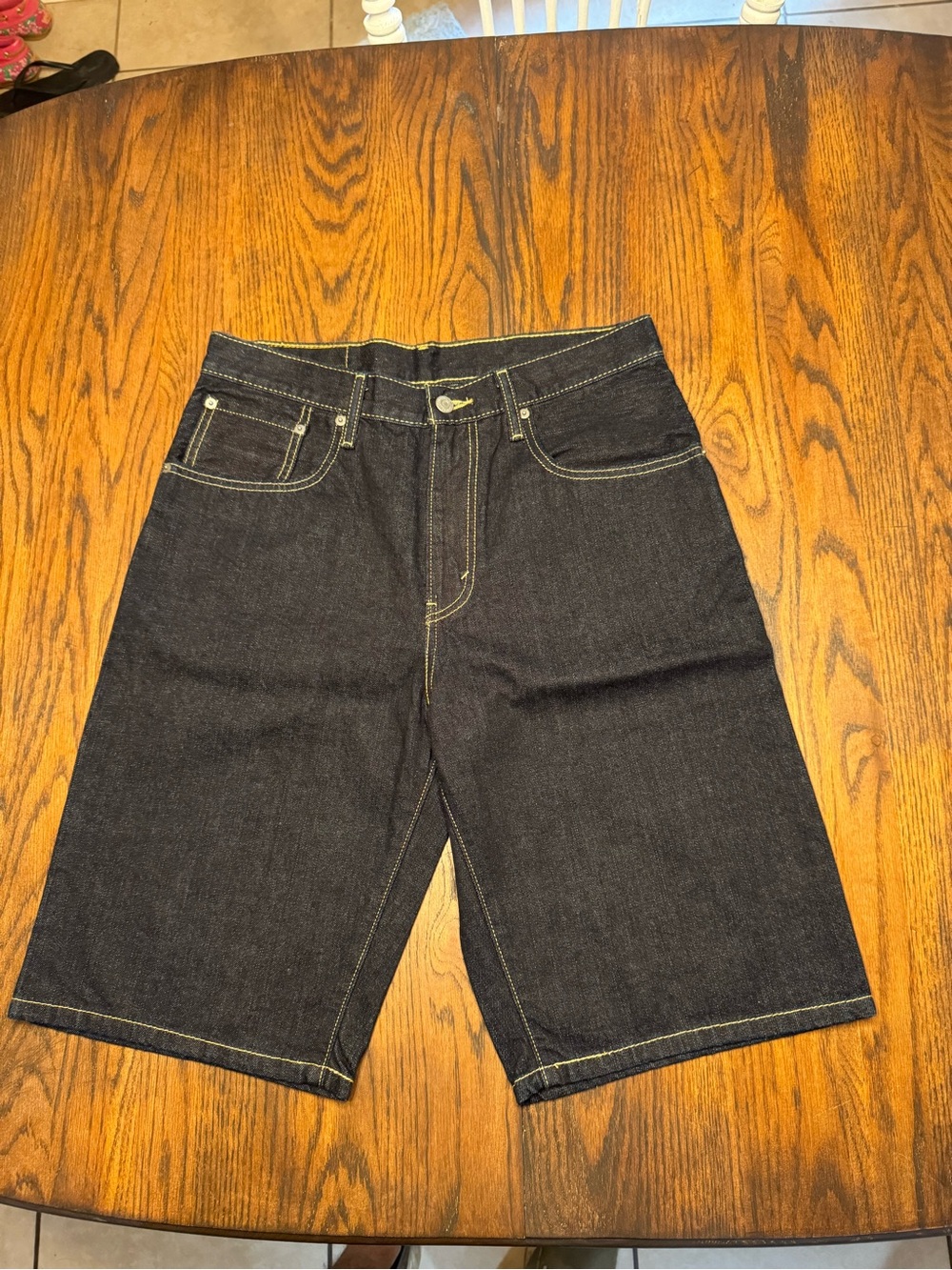 Levi's 569 Dark Indigo Denim Knee-Length Shorts